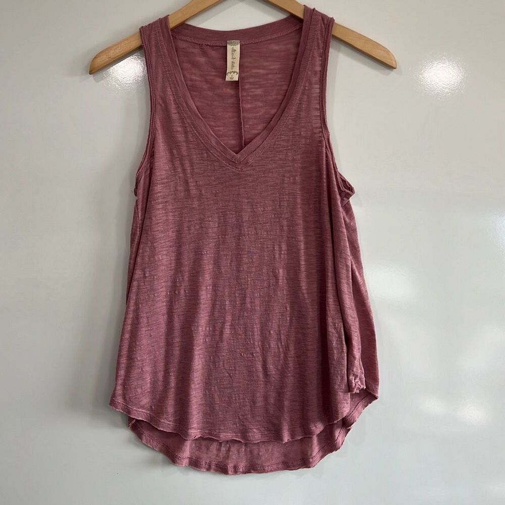 Altar'd State Slub Knit Tank V-Neck‎ Mauve Small
